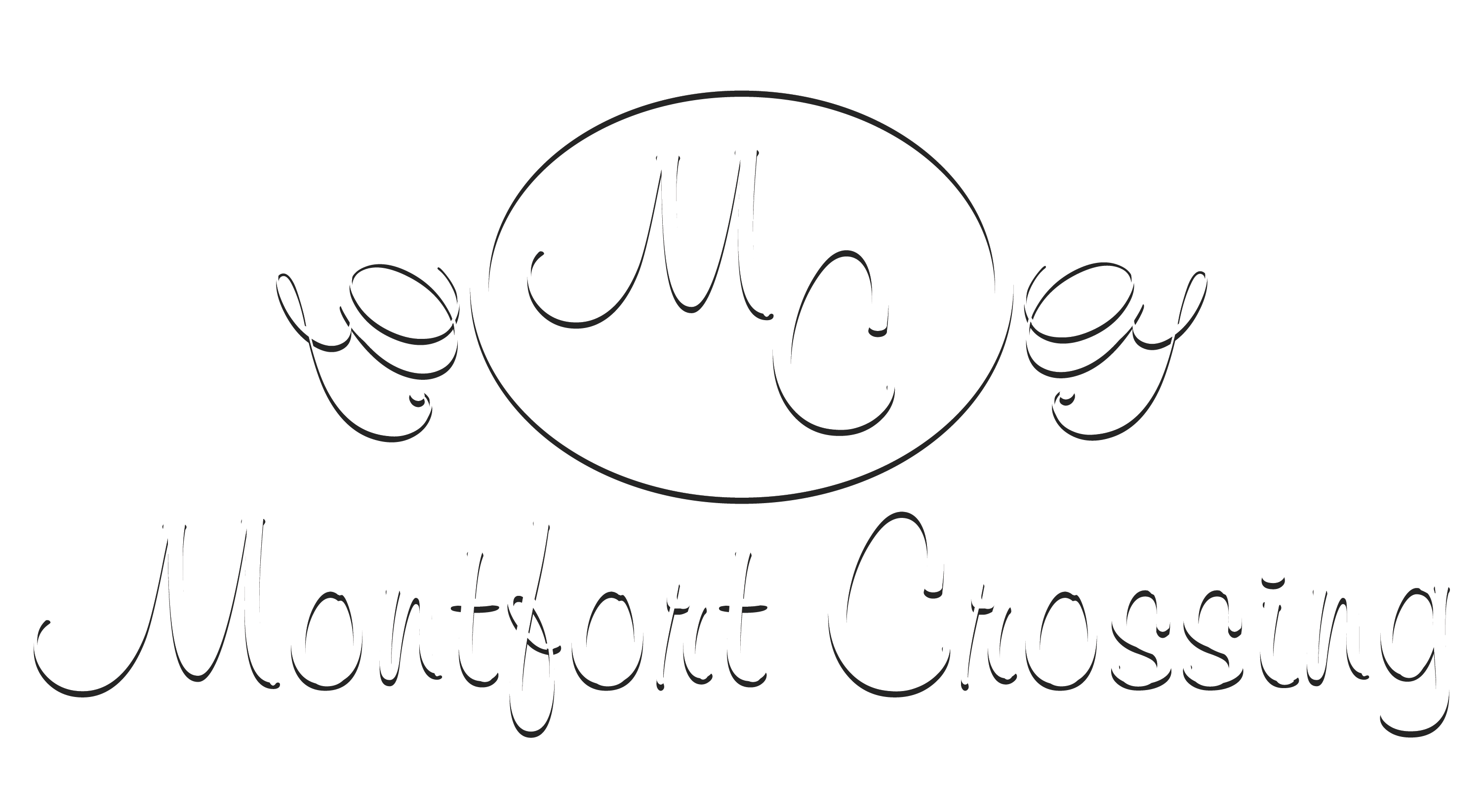 A logo with the initials "Mc" surrounded by swirls and the words "Montfort Crossing" written underneath.